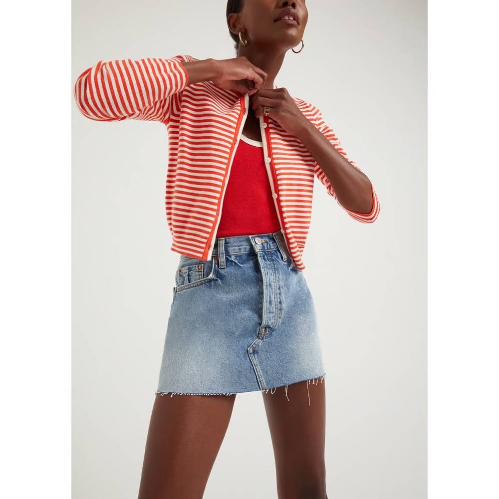 RE/DONE Womens Blue Denim FADED BLUES
90S MINI SKIRT, Sz 29